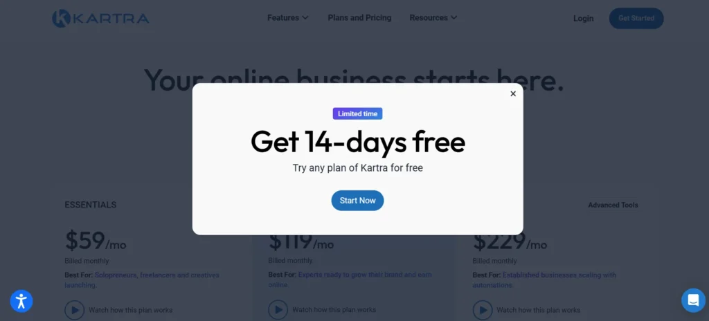 Kartra 14 days free trial